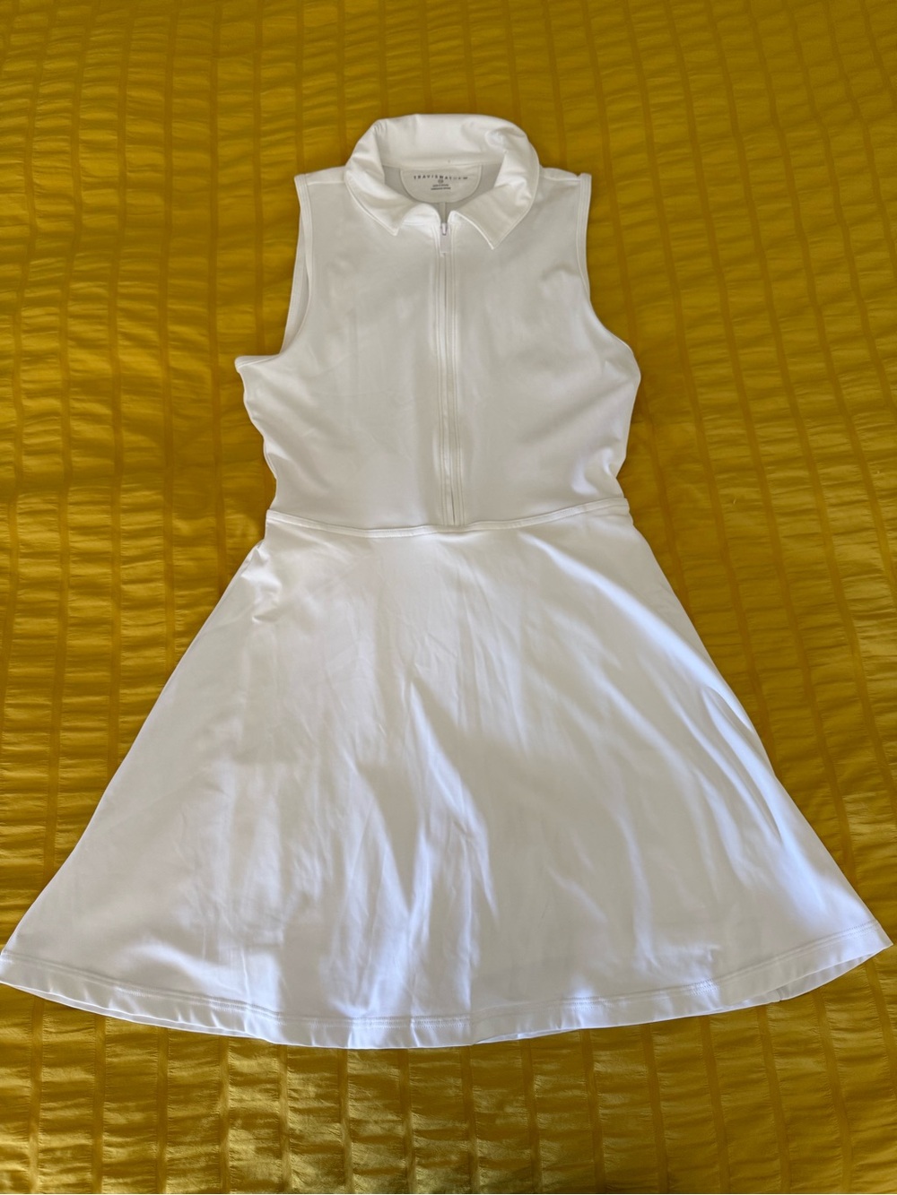 Travis Mathew Movement Sleeveless Polo Dress 2.0 White XS - Picture 3 of 12